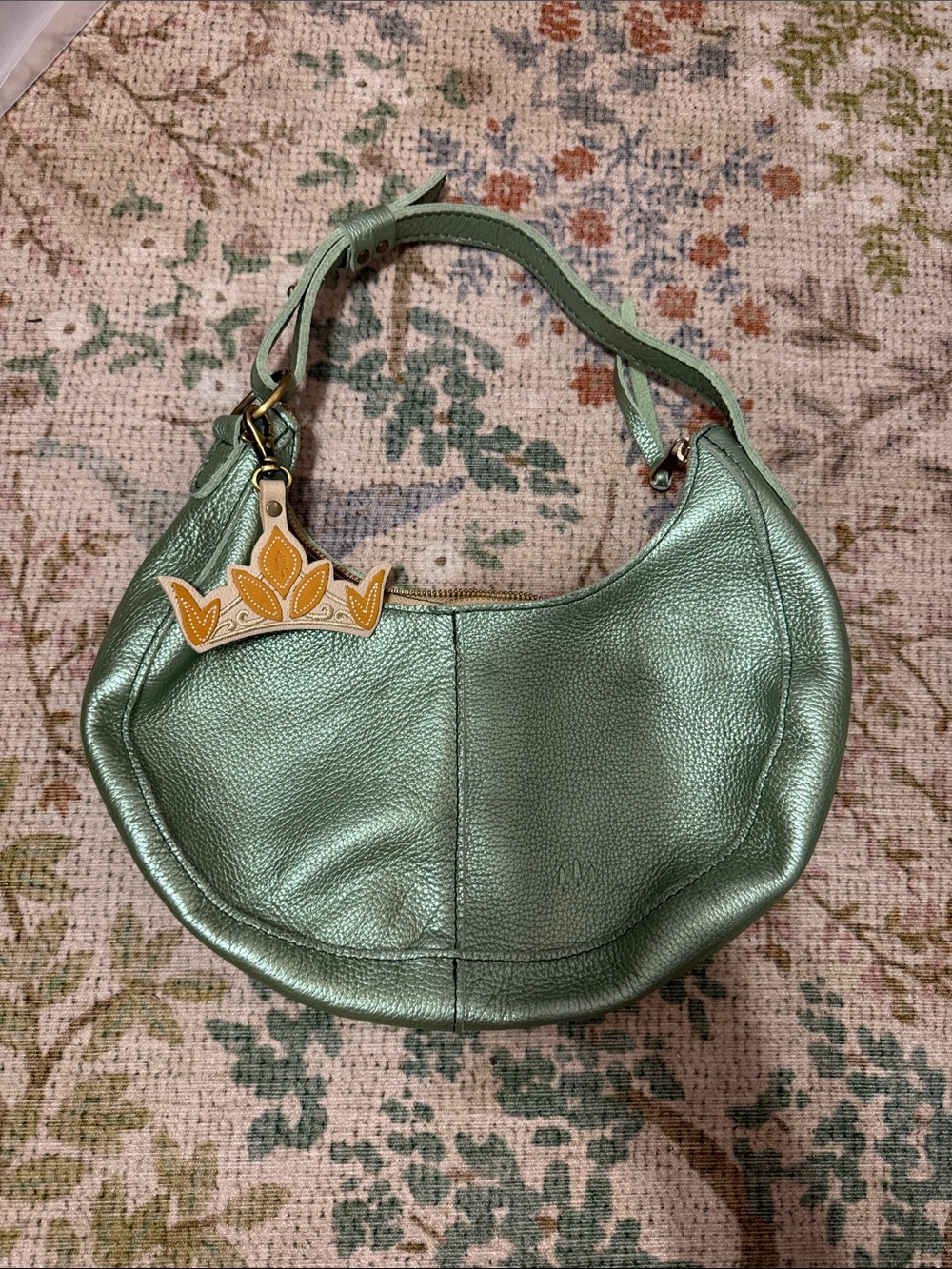 Portland Leather Goods Metallic Mint Green Hobo Shoulder Bag - Nora